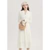 2023 Autumn New French gentle style solid color button-up long-sleeved dress HUA8462 Specification image